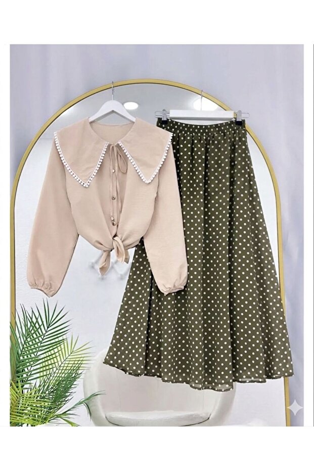Fisto Shirt and Skirt Set with Speckle Pattern