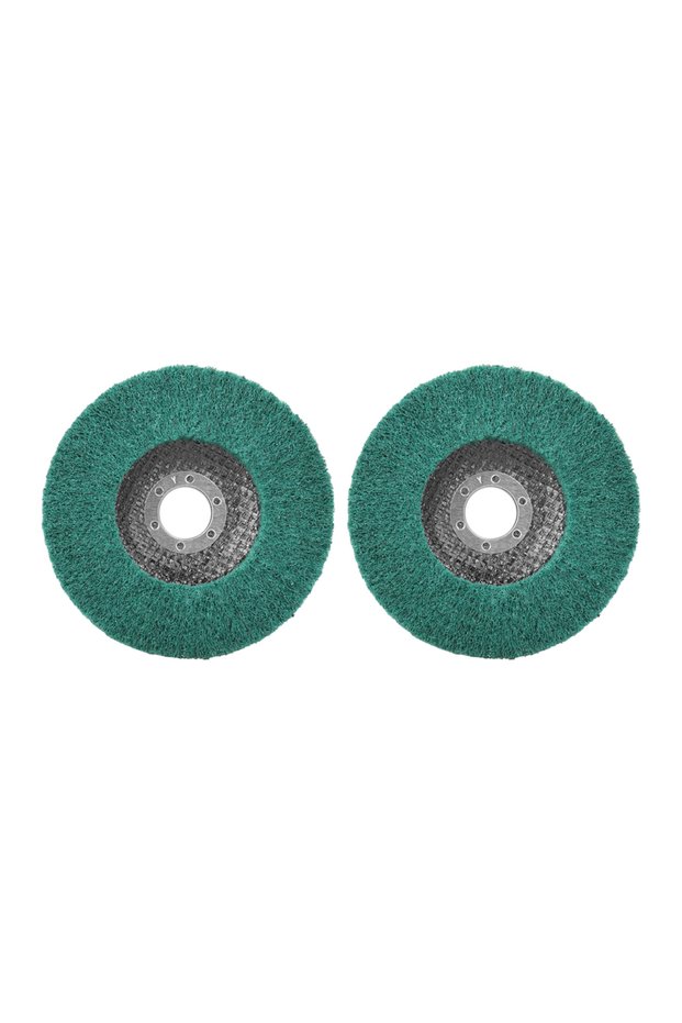 2pcs 180grit Nylon Fiber Flap Polishing Wheel Disc 4.5 Inch Non-Woven Grinding Wheel Metal Wood Rota