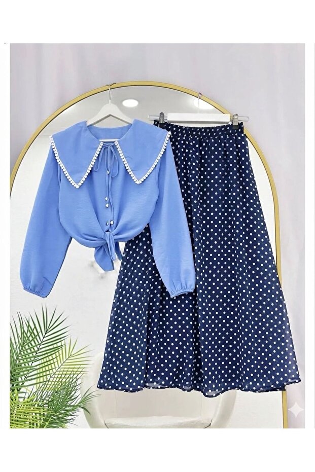 Fisto Shirt and Skirt Set with Speckle Pattern