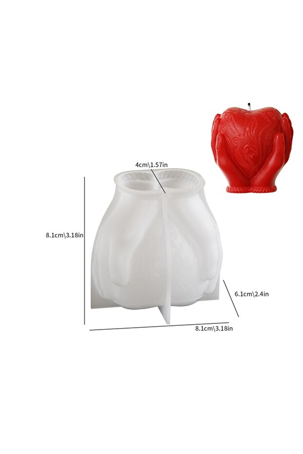 Silicone Mold DIY Handheld Heart shaped Candle Silicone Mold Embossed Pattern Soap Mold 3D Love Arom