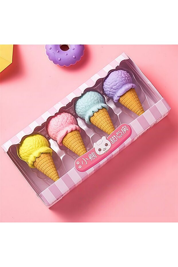 1PCS Creative Styling Student Eraser Ice Cream Cake Eraser Set Hamburger Cartoon Eraser Stationery G