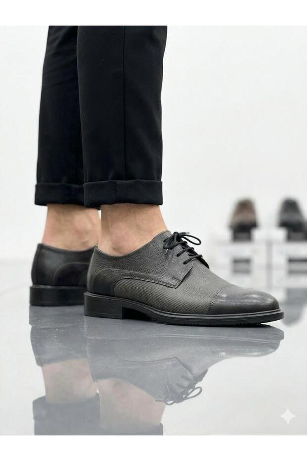 Men's genuine leather black lightweight casual classic shoes
