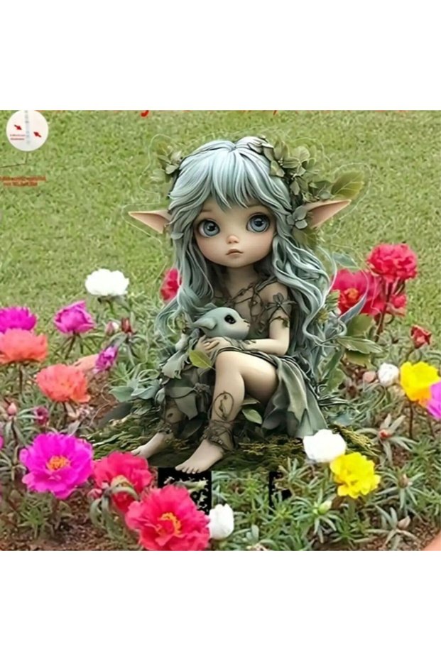A 1PCS Charming Elf Girl Outdoor Decoration Pile Suitable for Courtyard and Lawn Decoration Garden .