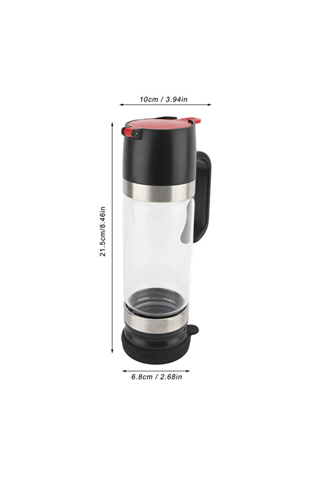 black Honey Dispenser 350ml Clear Glass Syrup Dispenser with Handle Prevent Dripping Honey Container