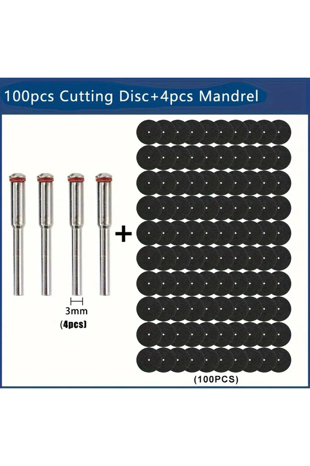 104pcs Set 3.0 Shank 16/26/64/104Pcs 32mm metal cutting disc, grinder rotating tool accessories, cir