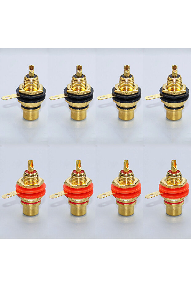 Black 4 Red 4 JCD 2-8PCS Gold-plated RCA Female Socket Connectors Mono RCA Jack Connector For DIY Wi