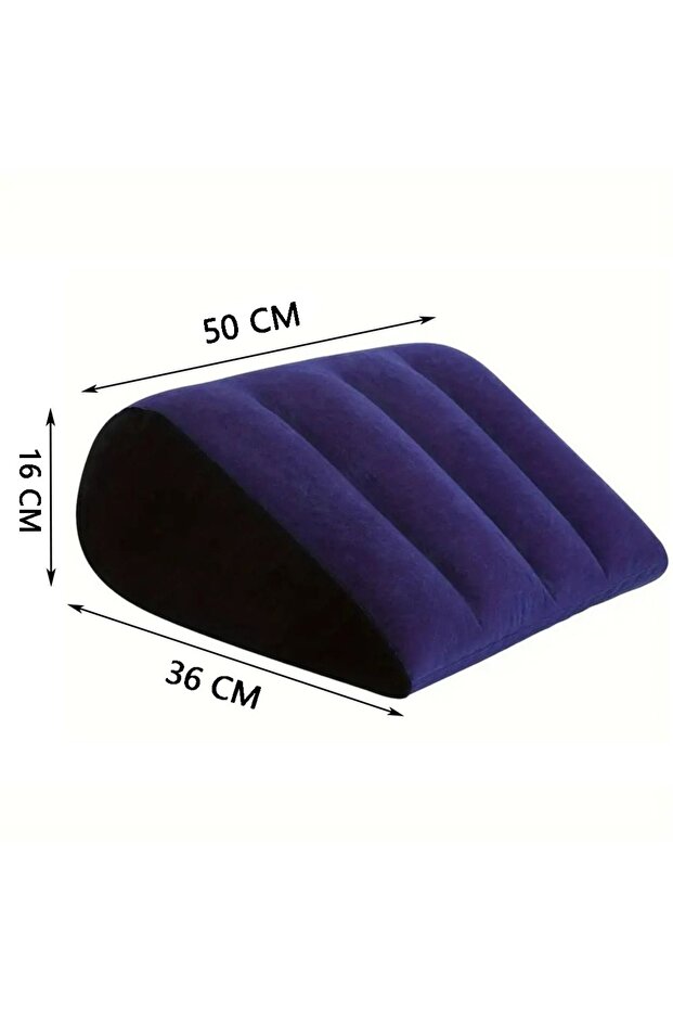 Triangle Blue Couples Gifts PVC Flocking Silicone Pillow Blue+Black Inflatable Magic Cushion Triangl