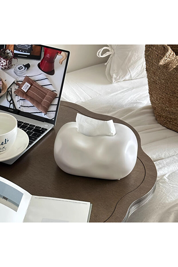 White Nordic Ceramic Tissue Box Advanced Napkin Holder Living Room Dining Table Tissue Case Househol