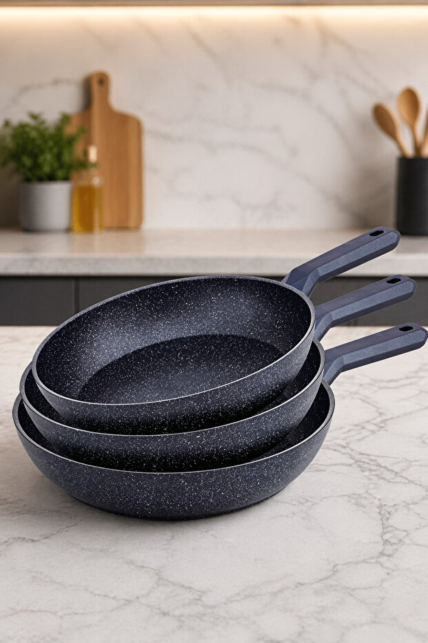 Eco 3-Piece Granite Pan Set Non-Stick Surface