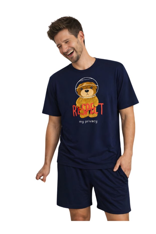 Men's Printed Shorts Cotton Summer Pajama Set