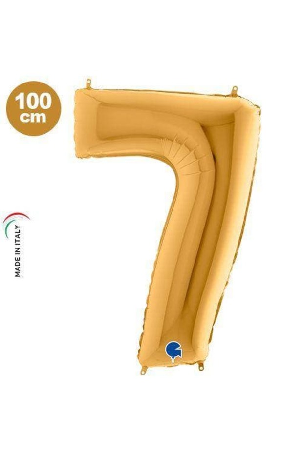 7 Foil Balloons Gold (100X70 cm)