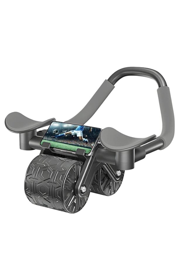 Automatic Abdominal Roller Wheel with Elbow Support, Timer, and Mobile Phone Holder