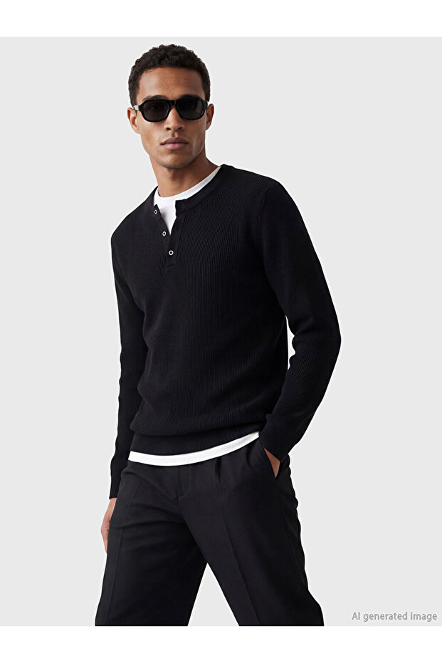 Esvab • Modern & Distinctive Zero Roba Collar Men's Knitwear Sweater