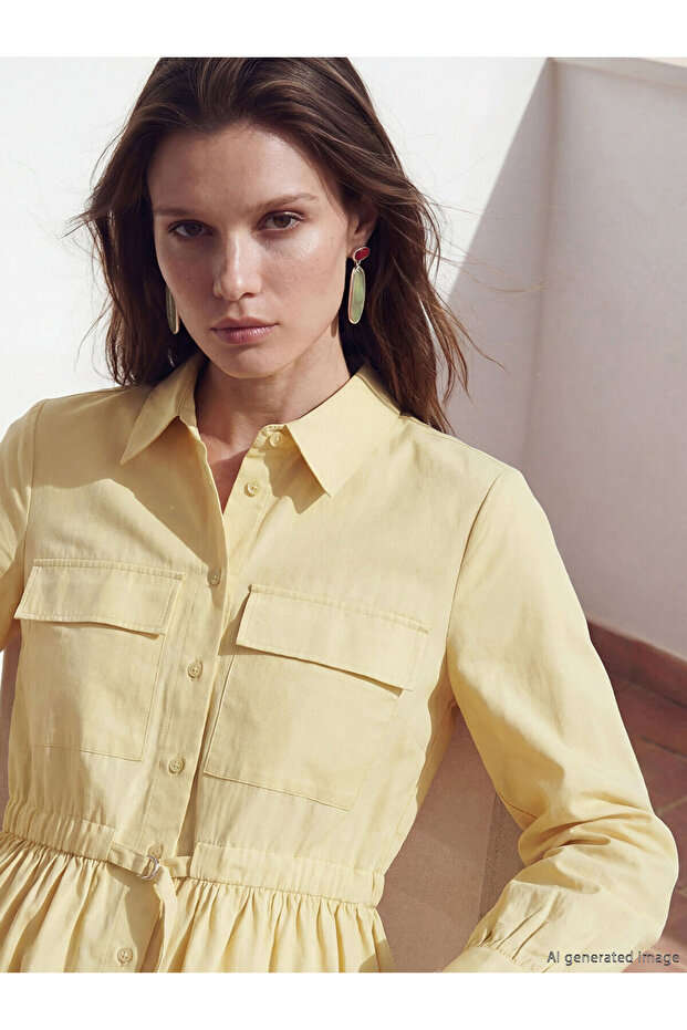 Nevavm Belted Poplin Shirt Dress with a Difference
