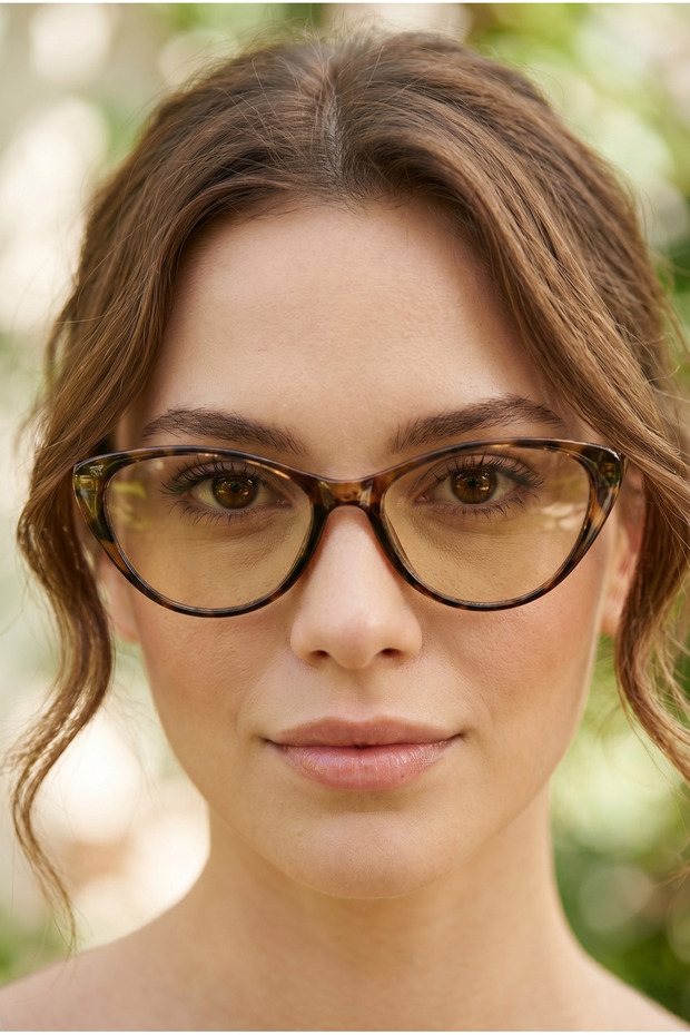 Jessy Leopard Sunglasses Cateye Nude Organic Glass