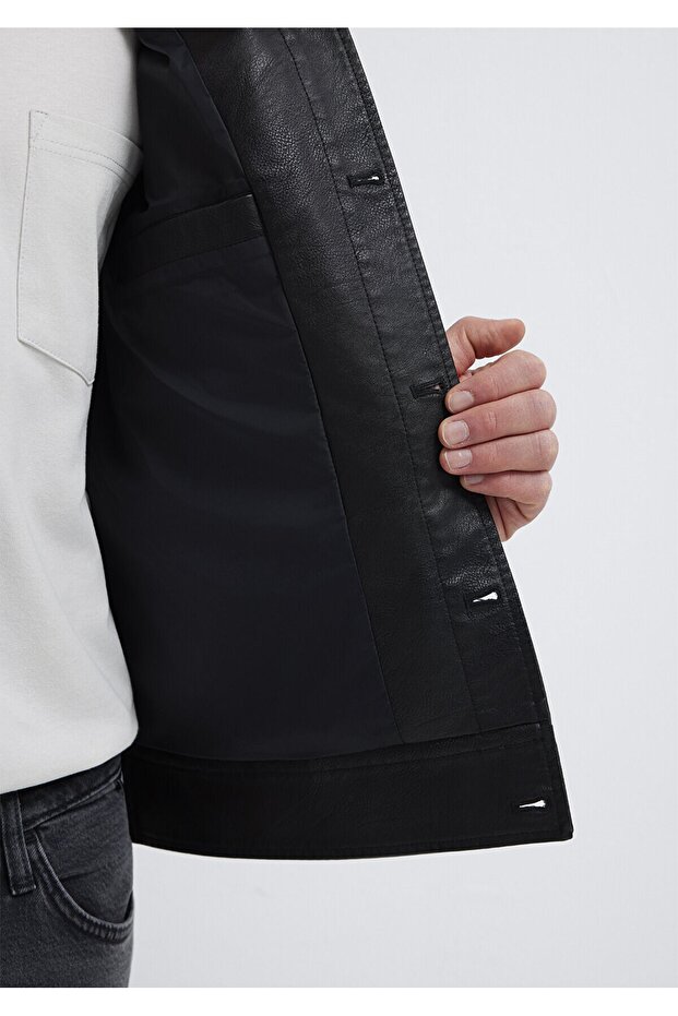 Jacket with pockets jet black - 7