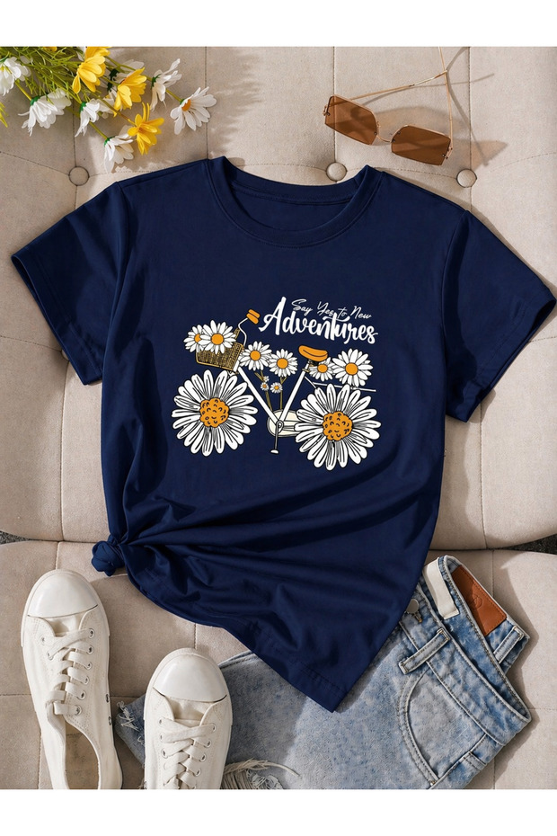 Papatyali Bicycle Printed Oversize Tee / T-Shirt