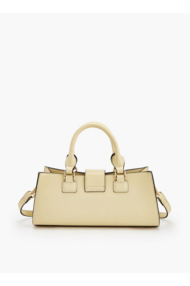 Solid Tote Bag with Floral Charm - 5