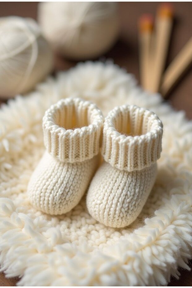 Knitted Baby Booties Newborn Gift
