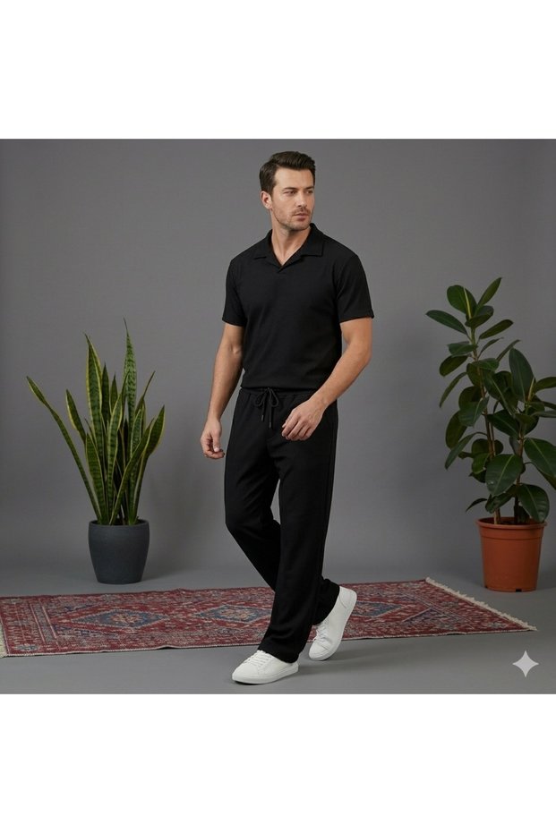 New Season Premium Fabric Corded Fabric Ottoman Summer T-Shirt and Sweatpants 2-Piece Set