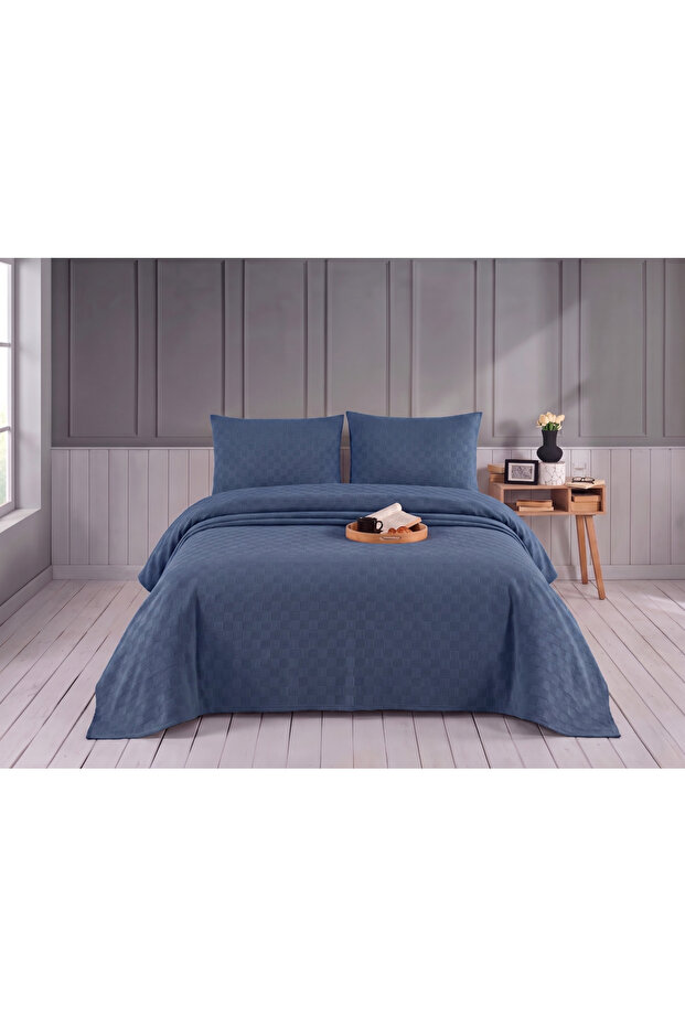 Double Pillowcase and Pillowcase 225X240 Small Square Patterned