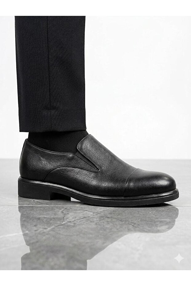 Men's genuine leather black casual classic shoes - lightweight & comfortable
