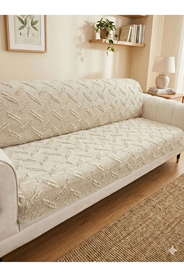 غطاء أريكة منزلي من الشانيل بتصميم بوهيمي مضاد للانزلاق مقاس 180×220 سم | أريكة لثلاثة أشخاص، غطاء سرير قابل للتحويل إلى أريكة