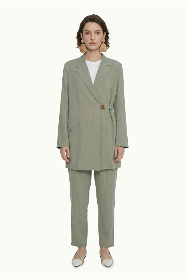 Blazer Collar Accessory Detailed Suit Island Tea Suit 1952