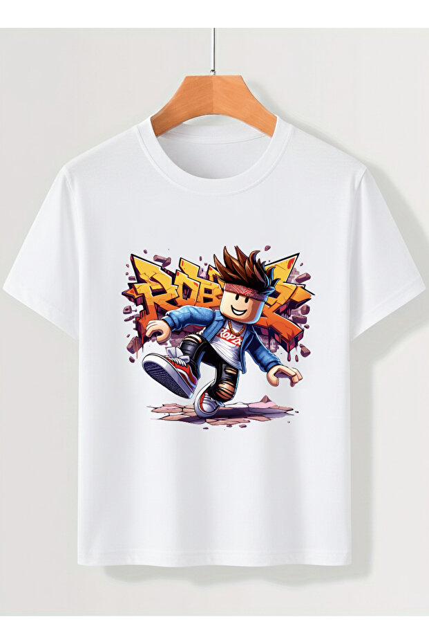 Roblox Printed 100% Cotton Crew Neck Premium Tshirt for Boys