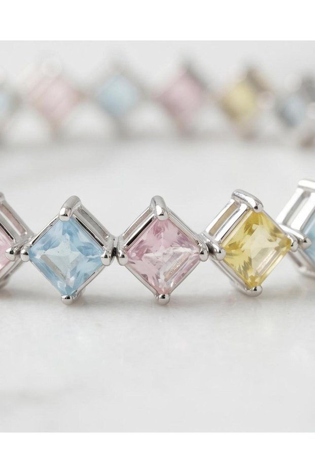 Colorful Stone Clamp Bracelet