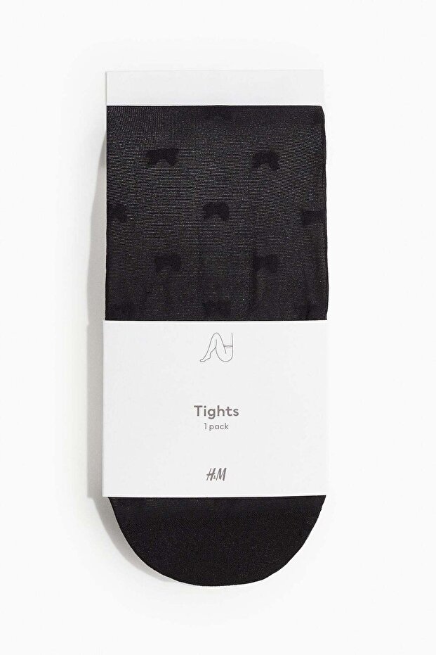 Bow-patterned tights