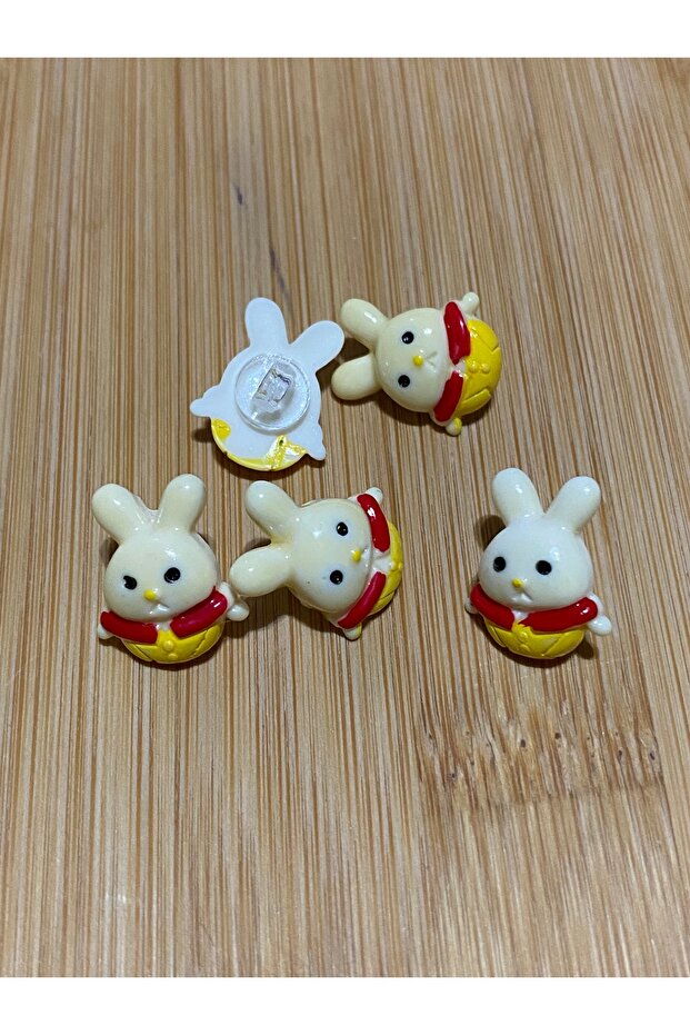 Figured Baby Button with Bottom Attachment 12 mm 10 Pieces Yellow