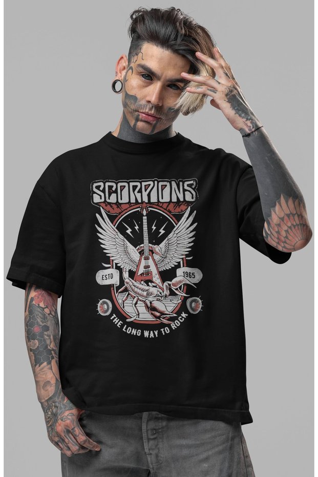 Scorpions Rock Metal Music Band Front Printed Unisex Oversize T-Shirt