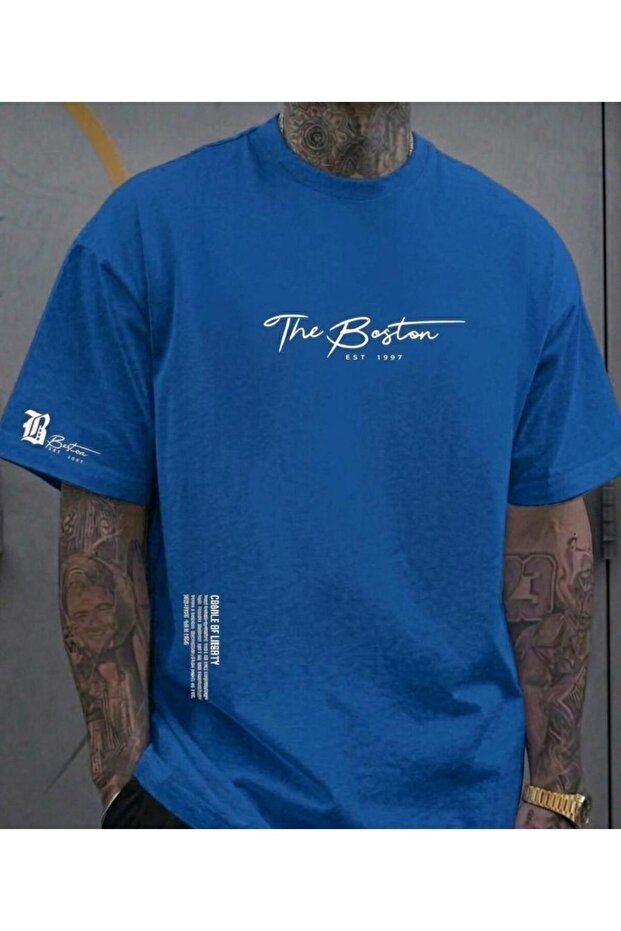 Unisex Men/Women Boston Custom Printed Oversize Cotton T-Shirt