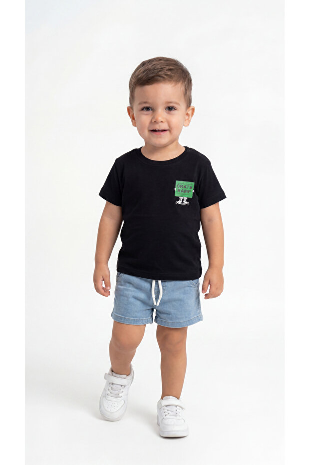 Skate Ramp Printed Baby Boy Top and Bottom Set