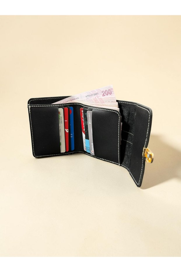 Patter Model Women's Mini Wallet Money Portfolio Stylish Minimal Accessory Detailed Card Holder Wallet