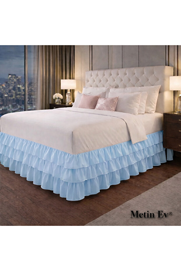 100% Cotton Satin Ruffled Bed Skirt – Luxurious and Elegant Design