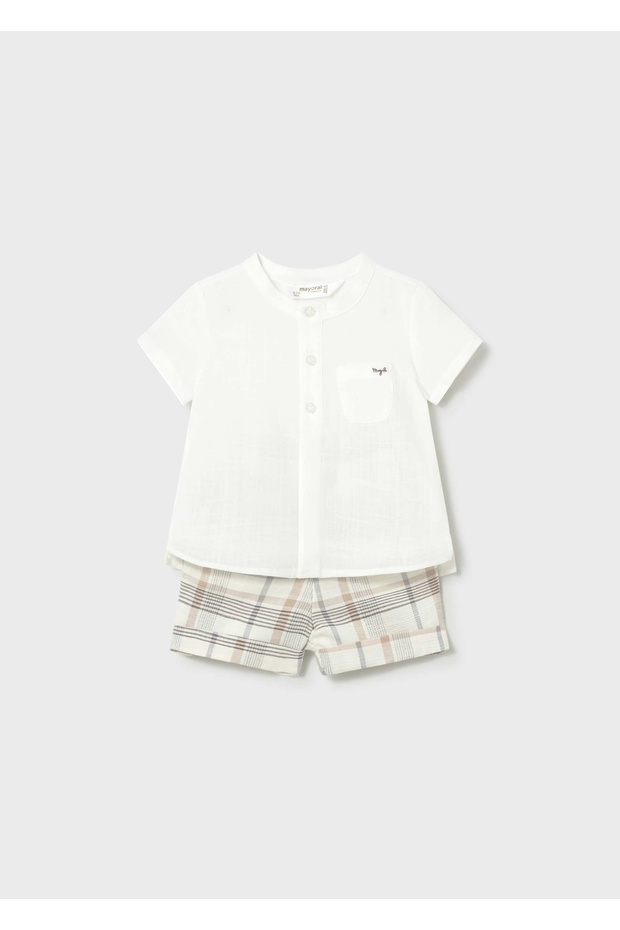 Baby Boy Linen Shirt Shorts Set 1270