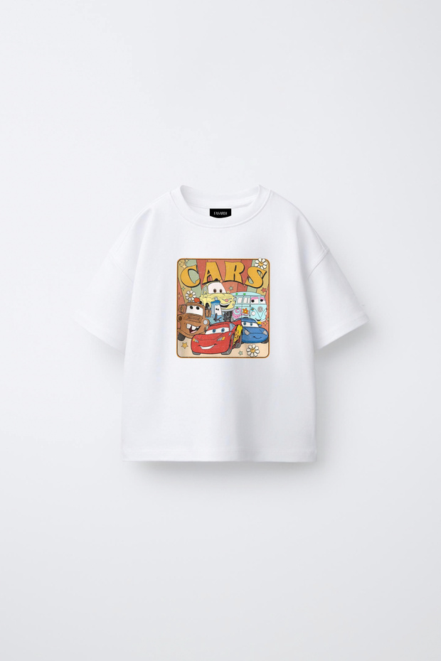 Cars Cars Lightning Mcqueen Mater Printed Oversize 100% Cotton Short Sleeve Unisex Kids T-Shirt