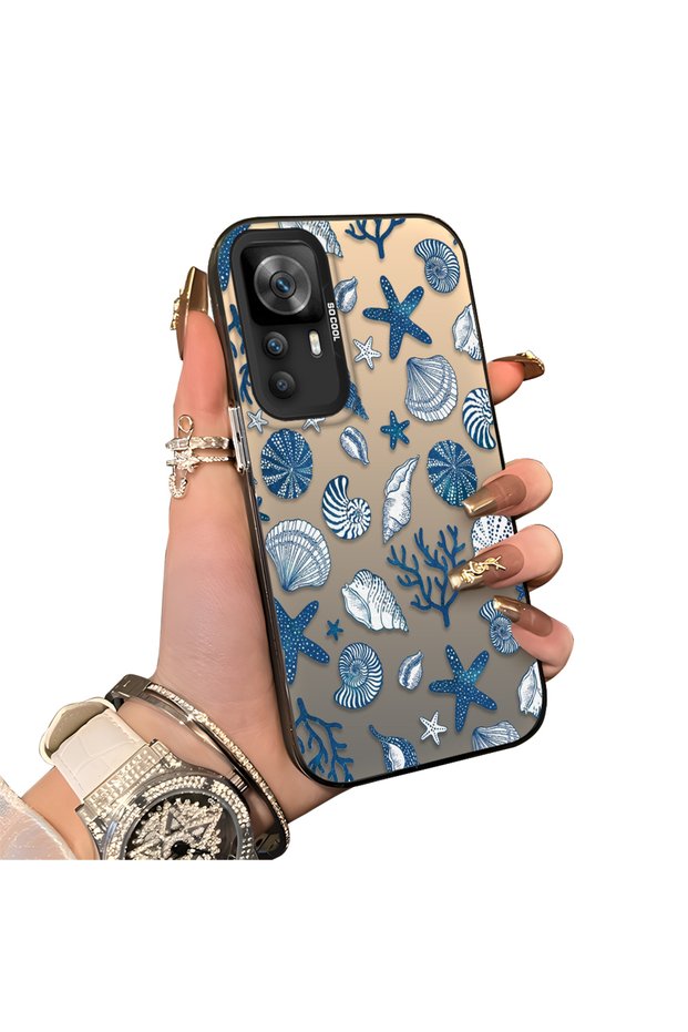 Xiaomi Redmi K50 Ultra Compatible Hard Acrylic Back Silicone Edge Lens Protection Stylish Print Case