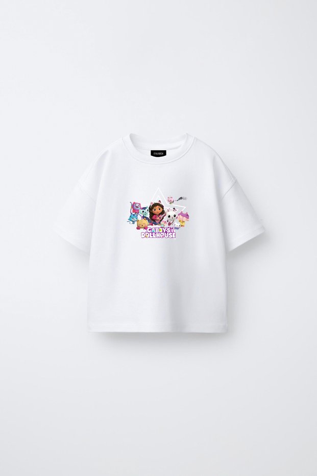 Gabby's Dollhouse / Gabby's Dream House Printed Oversize 100% Cotton Short Sleeve Girls' T-Shirt