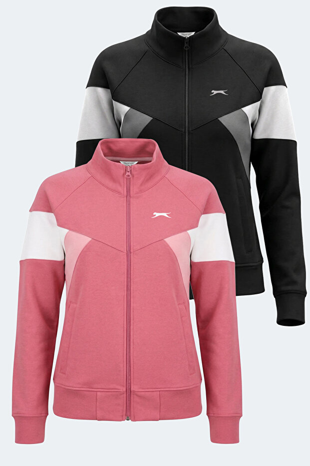 Victory Set of 2 Women's Zippered High-Neck Sweatshirts with Pockets