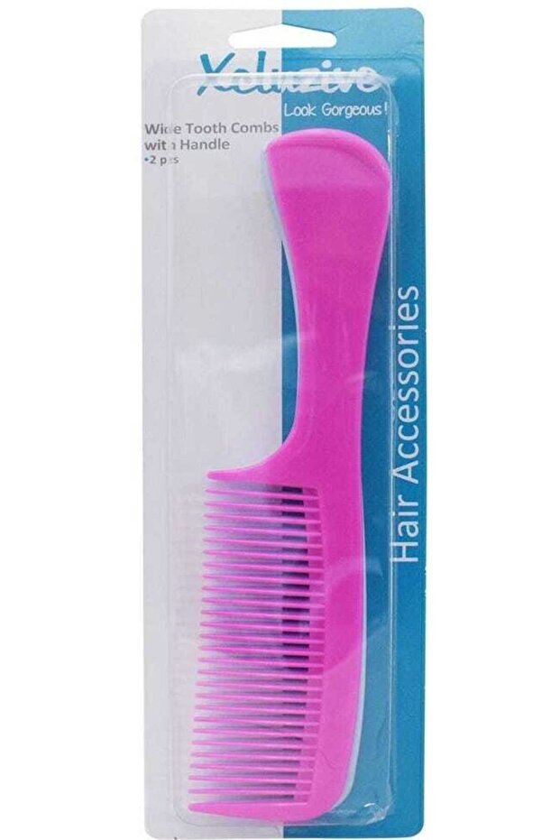 Wide Tooth Combs With Handle 2 Pcs