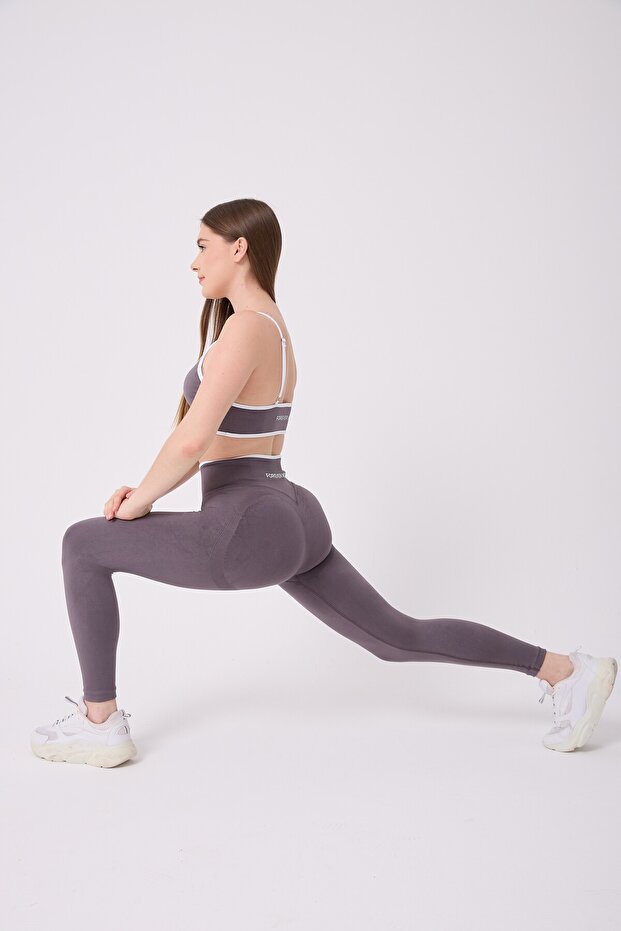 FOREVER MORE CoreLine Model Biye Detaylı Yüksek Bel Toparlayıcı Push Up Seamless Tayt