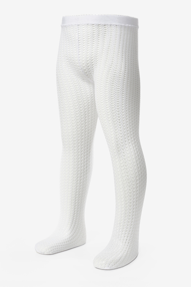 White Lace Mesh Girls' Pantyhose