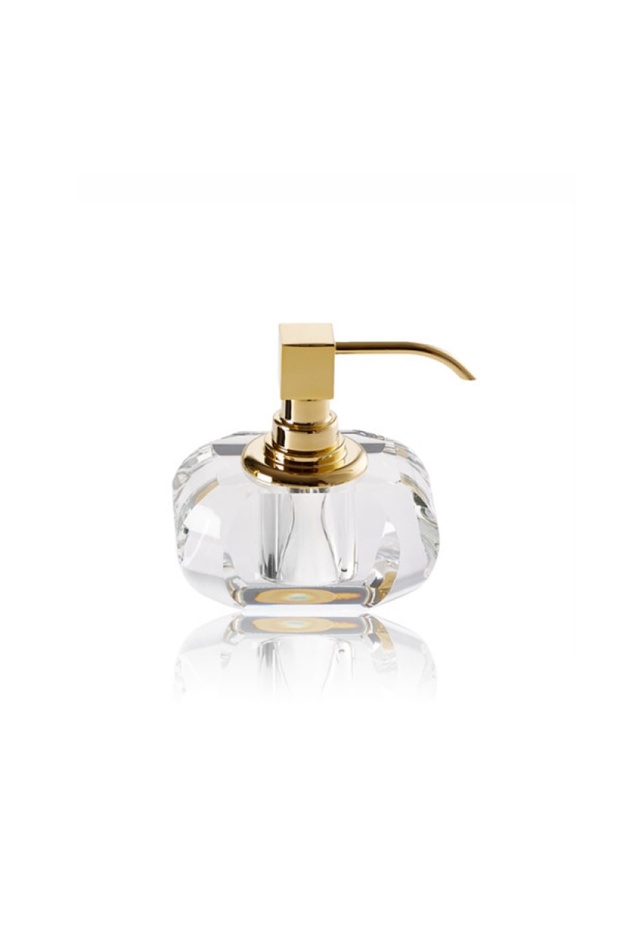 Kristall Liquid Soap Dispenser, Countertop - Gold/Transparent
