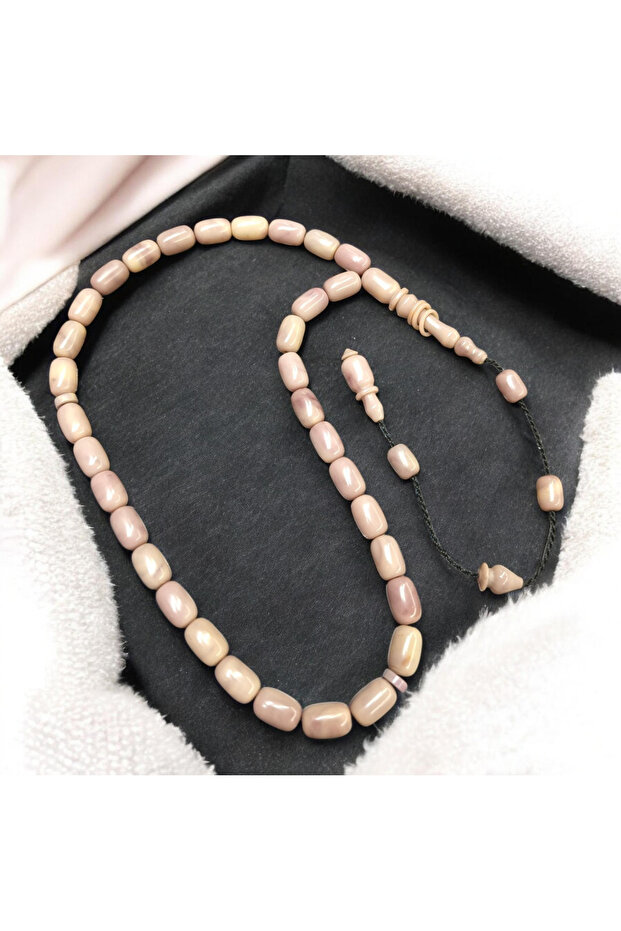 Capsule Cut Ring Model 6X10 mm Salih Usta Made Crimped Amber Prayer Beads