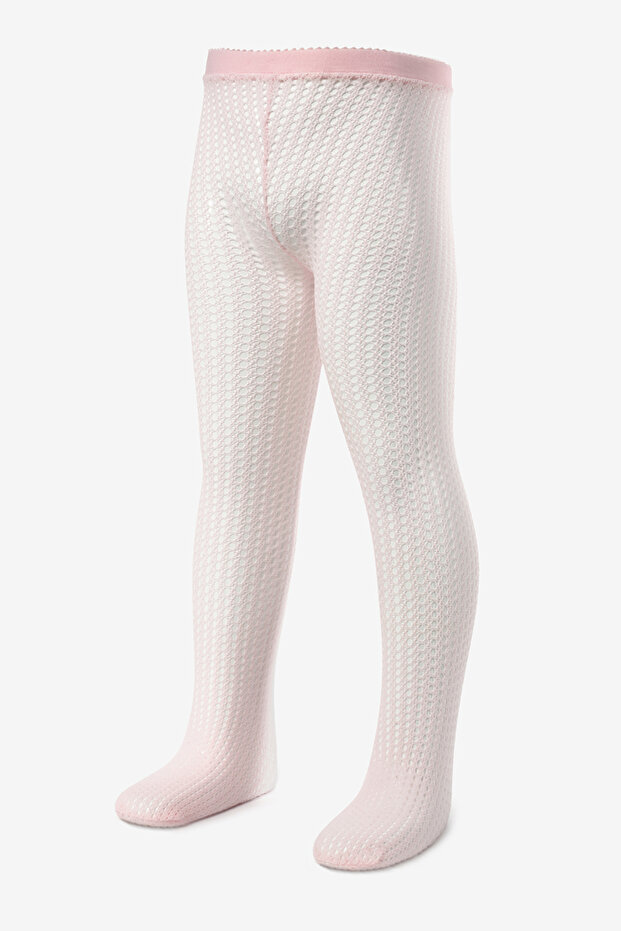 Pink Lace Mesh Girls' Pantyhose