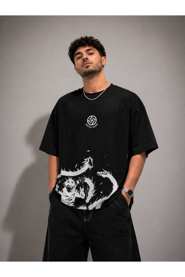 Jujutsu Kaisen Anime Printed Oversize Unisex T-Shirt Streetwear Loose Fit