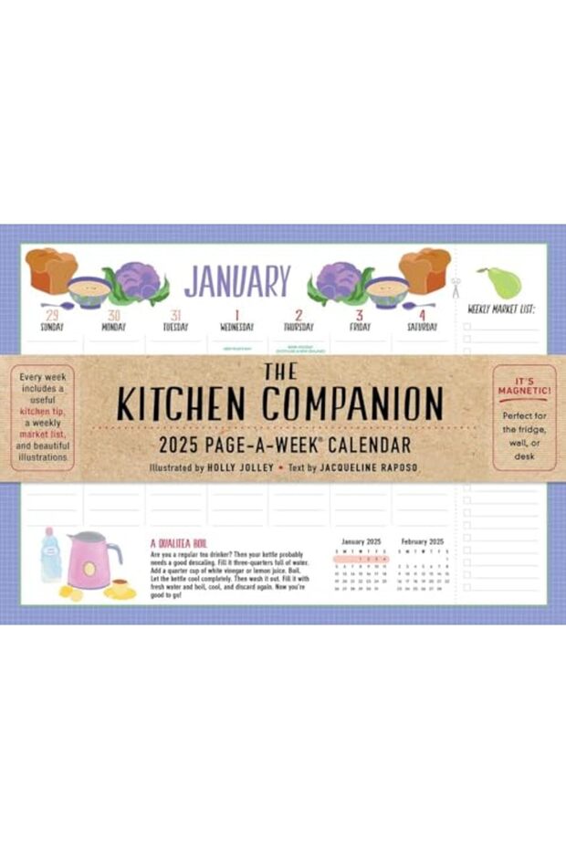 The Kitchen Companion Page-A-Week Calendar 2025: It's Magnetic! Perfect for the Fridge, Wall, or Des